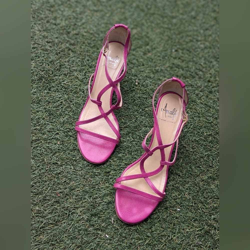 Amalfi Fuchsia Kitten Heel Sandal